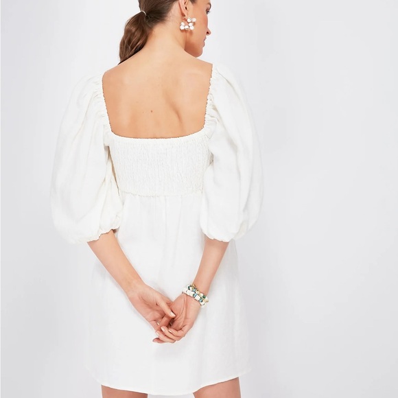 Tuckernuck White Puff Sleeve Dress - Picture 3 of 4